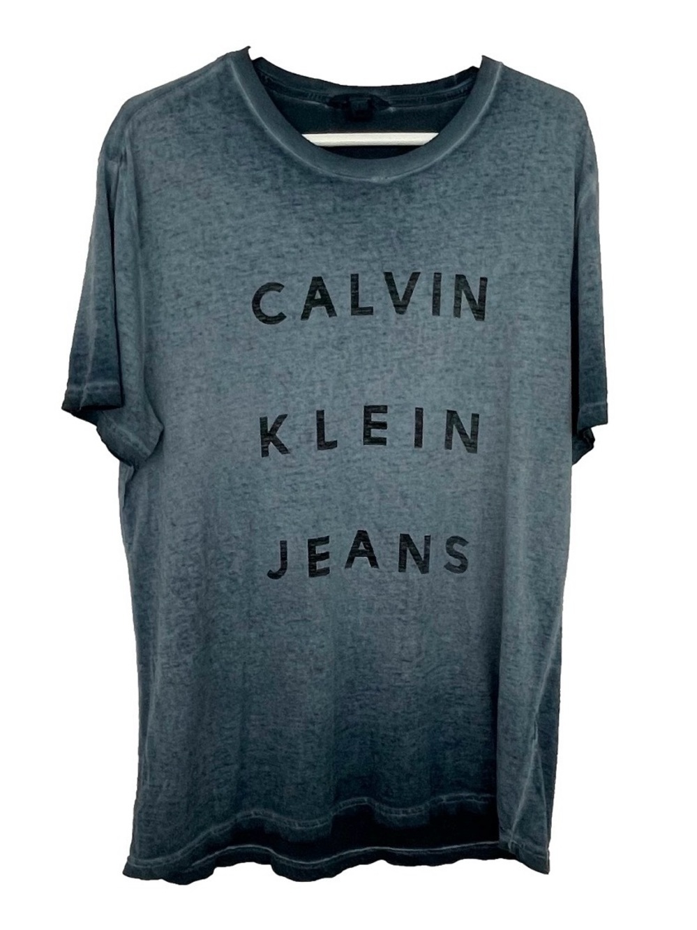 Calvin Klein Jeans Men's Graphic Short Sleeve T-Shirt Vintage Wash Blue Size L